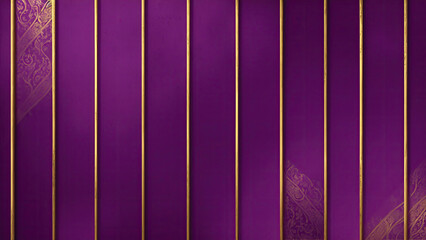 Purple grunge texture decorated with Shiny golden lines luxury background