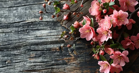 Fototapeten Apple blossoms on wood © Natalia
