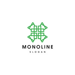 Flat design abstract monoline logo decoration