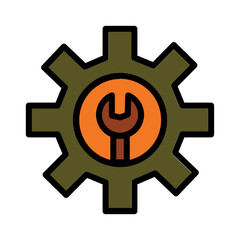 Gear Industry Tools Filled Outline Icon