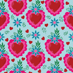 seamless pattern with hearts, wedding, Valentine Day
