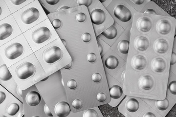 Variety of medicines and drugs.Medicine and healthcare concept.