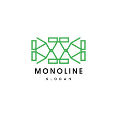 Fototapeta premium Flat design abstract green monoline logo