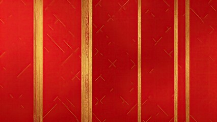 Red grunge texture decorated with Shiny golden lines luxury background