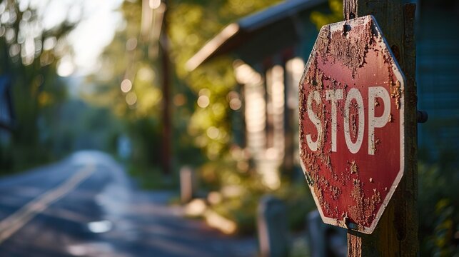 Stop sign made with Ai generative technology