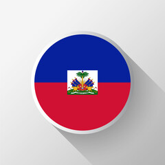Naklejka premium Creative Haiti Flag Circle Badge