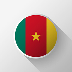 Creative Cameroon Flag Circle Badge