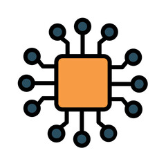 Chip Cpu Electronics Filled Outline Icon