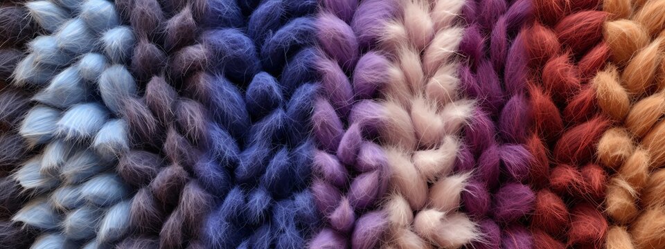 a close up of a purple and white blanket