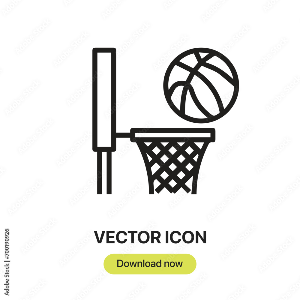 Fototapete Basketball icon vector. Linear-style sign for mobile concept and web design. Basketball symbol illustration. Pixel vector graphics - Vector.	