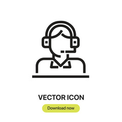Male Reporter icon vector. Linear-style sign for mobile concept and web design. Male Reporter symbol illustration. Pixel vector graphics - Vector.	