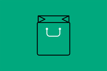 shopping bag illustration in flat style design. Vector illustration.	