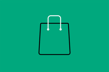 shopping bag illustration in flat style design. Vector illustration.	