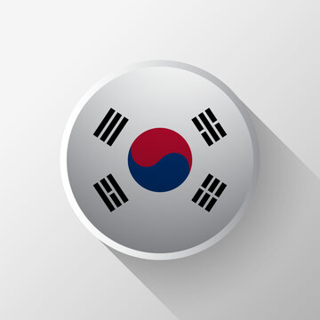 Creative South Korea Flag Circle Badge