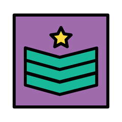 Army Military Star Filled Outline Icon
