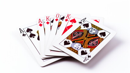 poker cards in white background