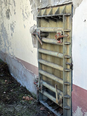 Large metal door of the world war bunker
