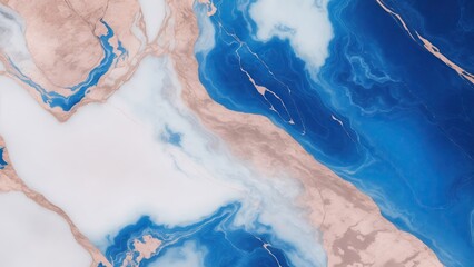 Naklejka premium Blue and Rose Gold Marble Stone Background