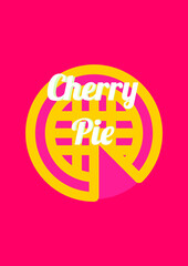 Cherry Pie with whipped cream illustration 