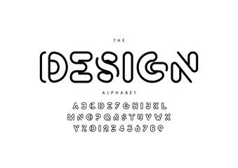 Vector of modern abstract font and alphabet. Minimal slim typography monogram fonts style. Vector illustration and tech font.