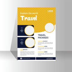 Travel poster or flyer pamphlet brochure design layout. travel brochure flyer design template. Summer brochure template.