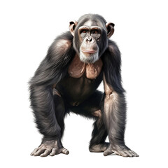 A chimpanzee isolated on a white background