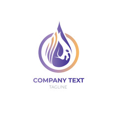 Water oil flame logo