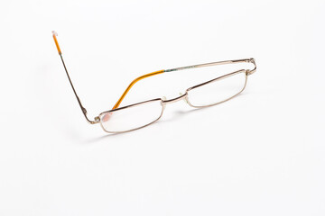 Glasses for poor vision on a white background