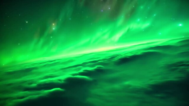 Emerald Enigma: The Mystical Glow of a Verdant Nebula Sky