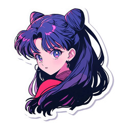 Anime Stickers, portrait of a girl