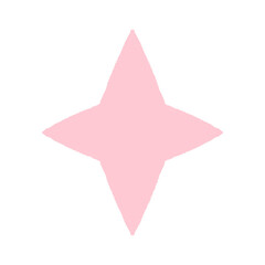 Obraz premium Pink textured star element, hand drawn isolated doodle