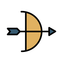 Archery Arrow Bow Filled Outline Icon