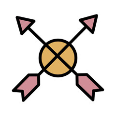 Bow Arrow Hunt Filled Outline Icon
