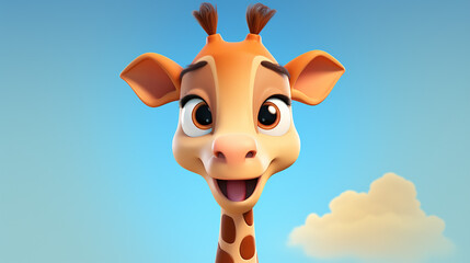 cute Giraffe cartoon character 3d cute character
