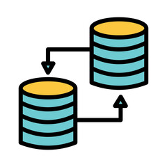 Back Up Data Filled Outline Icon