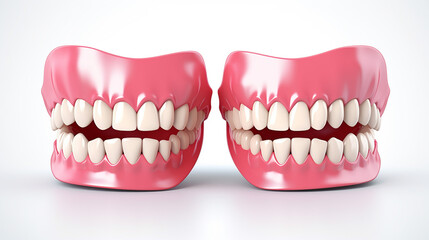 Dentures or false teeth realistic vector design of orthodontics