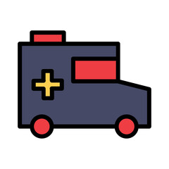 Ambulance Car Rescue Filled Outline Icon