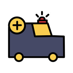 Ambulance Car Rescue Filled Outline Icon