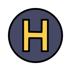 Obraz premium Doctor Healthcare Hospital Filled Outline Icon