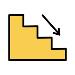 Exit Stairs Stairway Filled Outline Icon