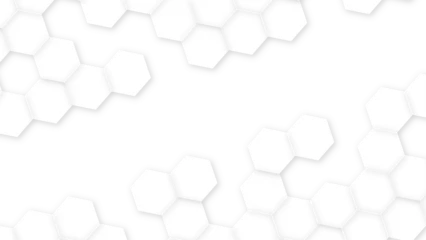 Foto op Plexiglas Abstract White Hexagonal Background. Luxury White Pattern. Vector Illustration. Modern simple style hexagonal graphic concept. Futuristic abstract honeycomb mosaic white background. © Song Long