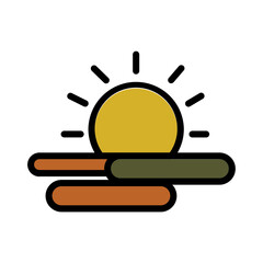 Clouds Sun Cloudy Filled Outline Icon