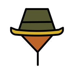 Cowboy Hat Male Filled Outline Icon