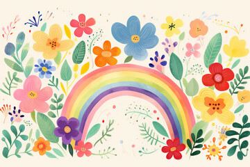 Fototapeta na wymiar Wallpaper nature graphic design floral spring art background pattern background flower decorative illustration