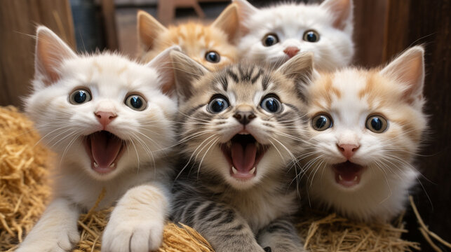 two little kittens HD 8K wallpaper Stock Photographic Image 