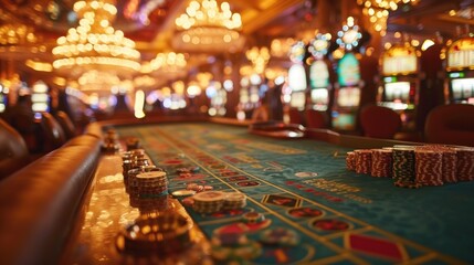 Obraz premium Casino roulette table in casino.