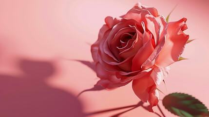 A love background with a red rose. Valentine's day romantic theme