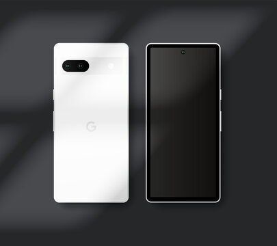 Google Pixel 8 Phone Screen Mockup. Phone Screen Mockup. Isolated Set Of Google Pixel 8 Display Layout. Editorial Smartphone Google Pixel 8 Template Icons. Back And Front Side. Vector Icons