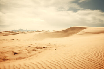 Fototapeta na wymiar Sand dune landscape background, AI generated image