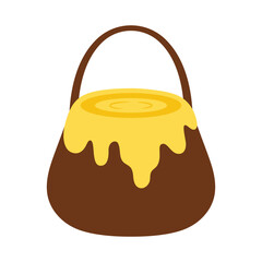 honey bucket icon sign isolated on white background, flat vector illustration, cute cartoon style